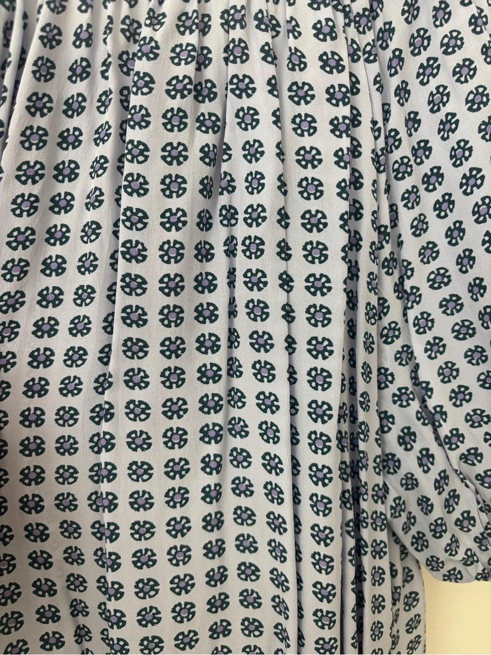 Madewell Blue Floral Button-Front Peasant Blouse